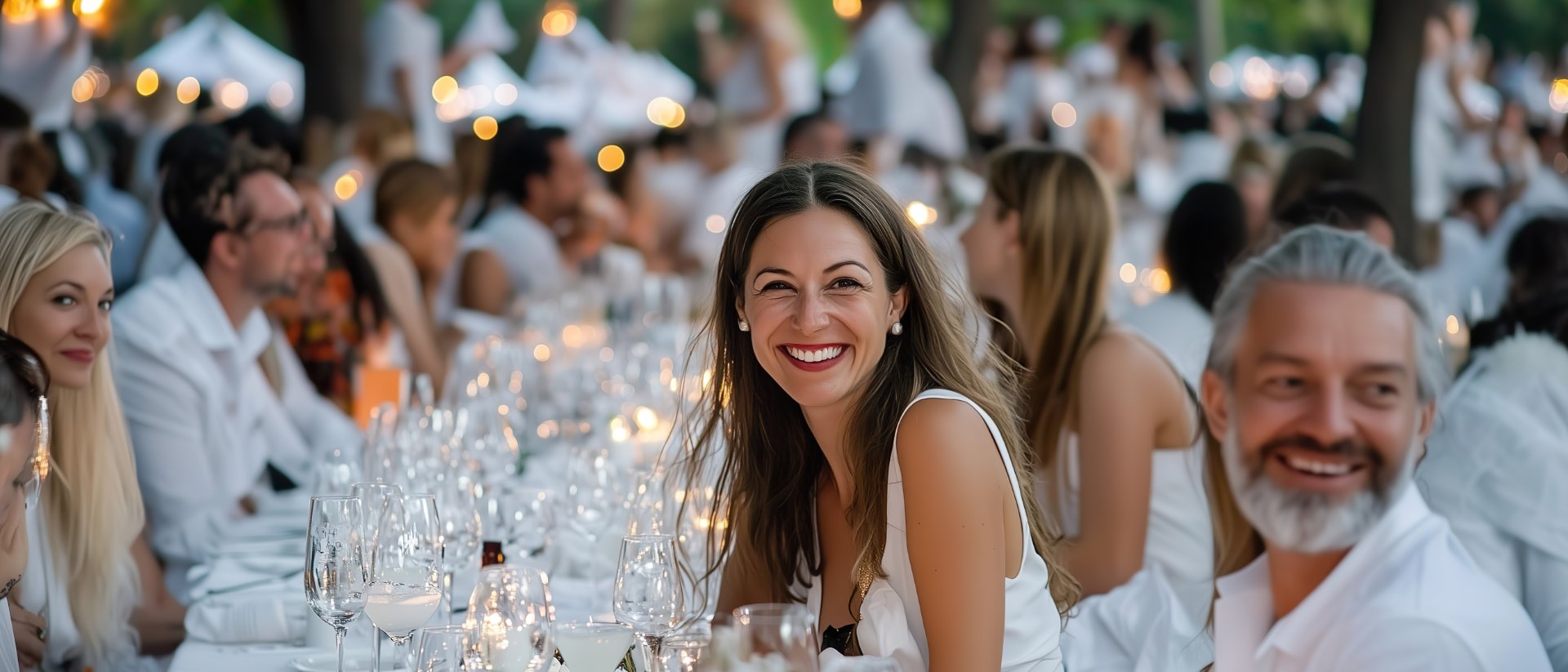 Dîner en blanc - Personen am Tisch